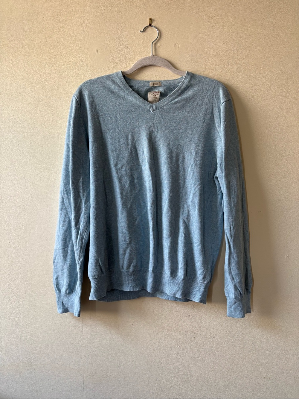 Article 365 Cotton and Cashmere Blue Crewneck Sweater